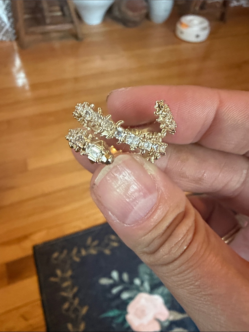 Kendra Scott Gold Pave Ring Size 8